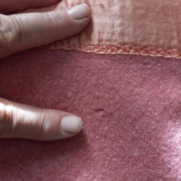 Blanket vintage wool/woolblend 66x61 - Picture 3 of 9